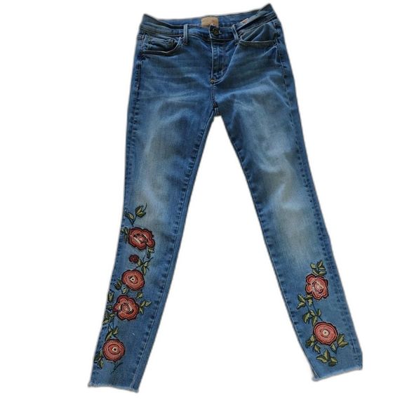 Driftwood Jackie Embroidered Skinny Jeans Size 25 - Picture 1 of 8